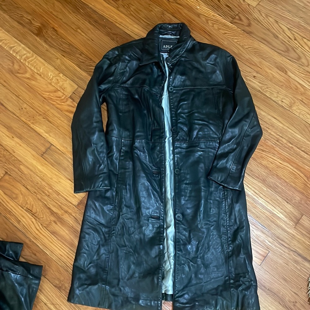 Vintage Trench Leather Coat